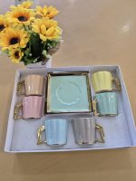 ست 6 عددی فنجان و نعلبکی رنگی رنگی کد8_10504 - Image 3