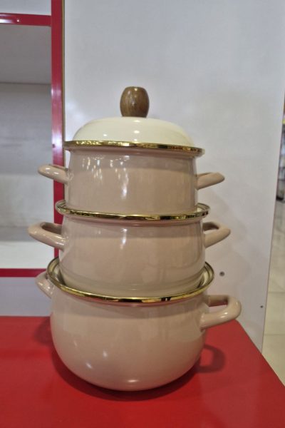 سرویس قابلمه لعابی ۳ تکه طرح انگلیش هوم در دو رنگ