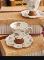 فنجان و نعلبکی پایه چوبی وارداتی شیک_کد13_10504 - Image 3