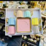 ست 6 عددی فنجان و نعلبکی رنگی رنگی کد8_10504