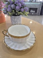 ست6 عددی فنجان نعلبکی با قوری دور طلایی کد14_8467 - Image 2