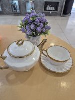 ست6 عددی فنجان نعلبکی با قوری دور طلایی کد14_8467 - Image 3