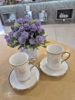 ست فنجان و نعلبکی6 عددی سفید لب طلایی کد15_8467 - Image 3