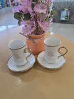 ست فنجان و نعلبکی6 عددی سفید لب طلایی کد15_8467 - Image 2