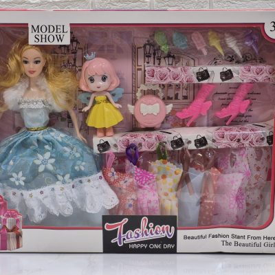 عروسک باربی مفصلی بادختر بچه