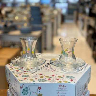 فنجان نعلبکی طرحدار aloha از برند پاشا باغچه طرح فلامینگوکد_96598