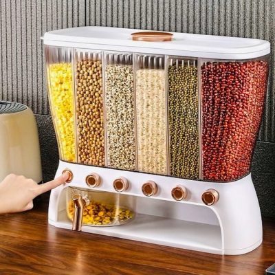 جا حبوباتی شفاف 6 قسمتی باحجم 9 کیلویی وارداتی1735_vt