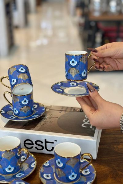 ست قهوه خوری چشم نظر 6 نفره کوزوا ترکیه کد_KOSOVA212