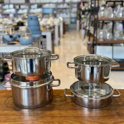 سرویس قابلمه استیل 8 پارچه arow کد AROW-APOLLO