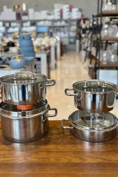 سرویس قابلمه استیل 8 پارچه arow کد AROW-APOLLO