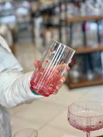 لیوان شیشه‌ای دست‌ساز طرح هندوانه کد_kit1260