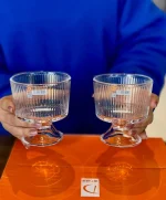 بستنی‌خوری شیاردار پایه کوتاه Deli Glassکد_kit1356