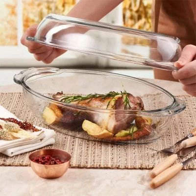 قابلمه پیرکس بیضی دسته دار بورجام کد_59022