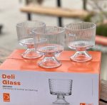 دسرخوری و بستنی خوری شیاردار پایه کوتاه دلی گلس کد_KIT1355/TB033B